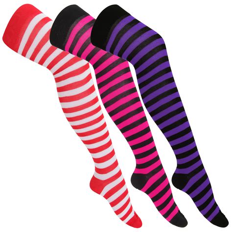 high knee socks striped